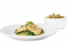 Lemon sole with samphire and caper butter sauce