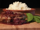 Pan Fried Venison with a Blackberry Sauce