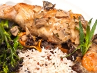 Rabbit in a Wild Mushroom, Garlic & Tarragon Sauce