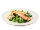 Tea smoked salmon with horseradish potatoes